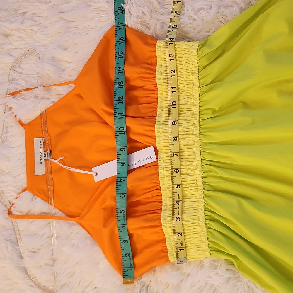 Adelyn Rae Playa Colorblock Poplin Midi Dress Size Med - Picture 8 of 11